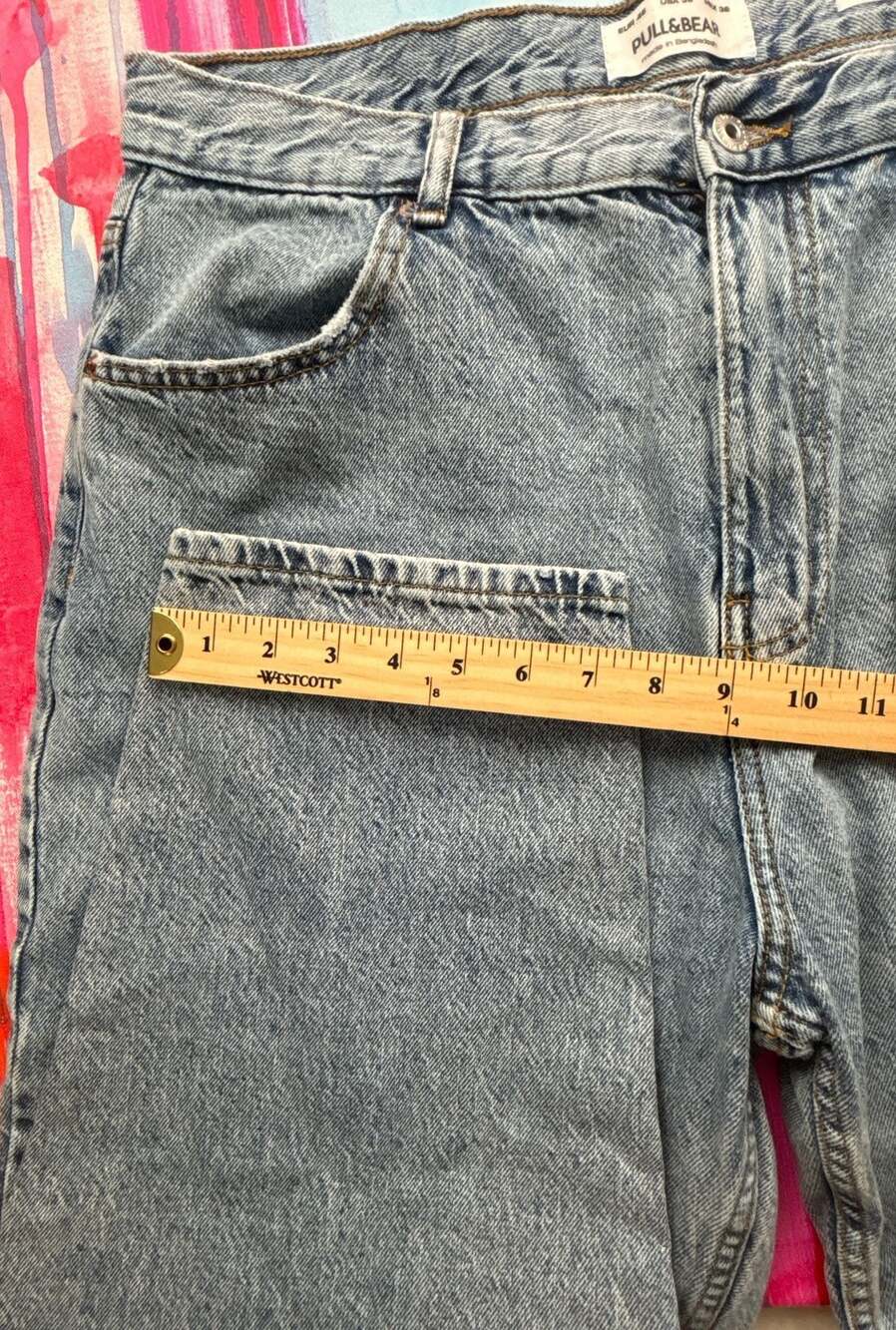 Pull&Bear Wide-Leg BaggyLight Wash Jeans Size 36 - Picture 6 of 10